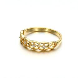 Stfery Gold Ring Damen 750 Echt Ring für Frauen Rund Diamant Verlobungsringe Damen von Stfery