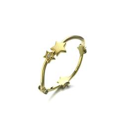 Stfery Gold Ring Echt Ring für Frauen Rund Diamant Bandring Damen von Stfery