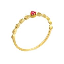 Stfery Gold Ring Echtgold Ring für Damen Rund Rubin Ehering Damen von Stfery