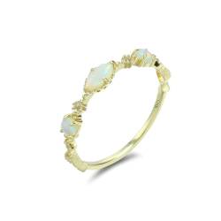 Stfery Goldring 18 Karat Damen Ringe für Frauen Marquise Opal Verlobungsring Damen von Stfery