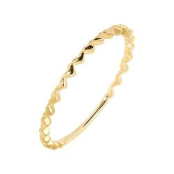 Stfery Goldring 18 Karat Damen Ringe für Frauen Rund Ehering Damen von Stfery