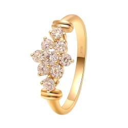 Stfery Goldring 750 Damen Ringe für Frauen Rund Geschaffener Diamant Ring für Damen von Stfery