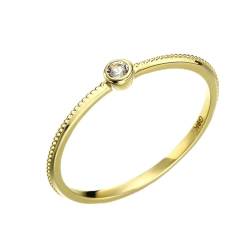 Stfery Goldring 750 Damen Ringe für Frauen Rund Topas Ehering Damen Einzeln von Stfery