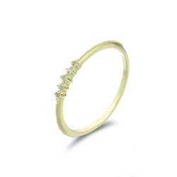 Stfery Goldring 750 Damen Ringe für Frauen Rund Topas Ringe Verlobung Damen von Stfery