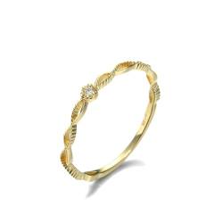 Stfery Goldring Damen 750 Echtgold Ring für Damen Rund Diamant Ehering Damen von Stfery