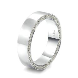 Stfery Männer Ring 925 Silber Ringe für Damen Rund Moissanit Herren Ring Hochzeit von Stfery