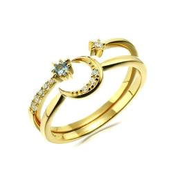 Stfery Ring Gold 750 Ring für Frauen Rund Topas Ehering Damen Einzeln von Stfery