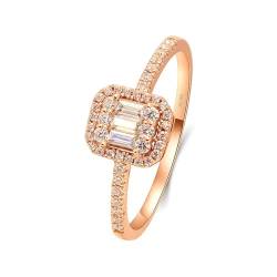 Stfery Ring Rosegold 585 Ringe für Frauen 0.43ct Rechteckig Moissanit Ehering Damen von Stfery