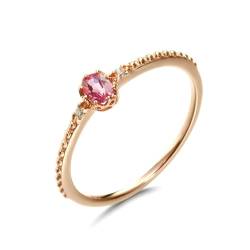 Stfery Ring Rosegold Echt Ring für Damen Oval Turmalin Ring Frauen Modeschmuck von Stfery