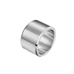 Stfery Ring Titan Carbon, 15mm Silber Ring Simple Frosted Breit 15mm Hochzeitsring Herren von Stfery