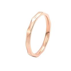 Stfery Ring Titan Damen, 2mm Roségold Ring Rhombus Verlobungsring Damen von Stfery