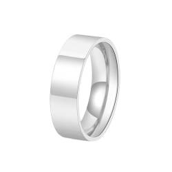 Stfery Ring Titan Herren, 6mm Silber Ringe Herz Poliert Hochzeitsring Mann von Stfery