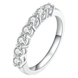 Stfery Ring Weissgold 585 Damen Ring für Damen 0.1ct Rund Erstellt Diamant Ehering Damen von Stfery