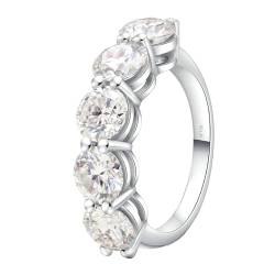 Stfery Ring Weissgold 585 Damen Ring für Damen 0.4ct Rund Moissanit Ehering Damen von Stfery