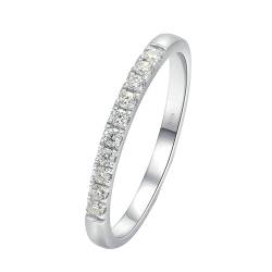 Stfery Ring Weissgold 750 Ring für Frauen 0.15ct Rund Moissanit Verlobungsringe Damen von Stfery