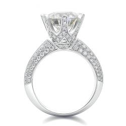 Stfery Ring Weißgold 750 Ringe für Damen 3ct Rund Moissanit Ehering Damen von Stfery