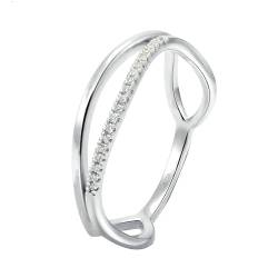 Stfery Ring Weißgold 750 Ringe für Frauen 0.057ct Rund Diamant Ehering Damen von Stfery