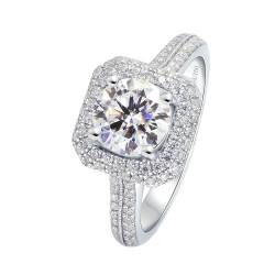 Stfery Ring Weißgold Damen 585 Ring für Frauen 1ct Rund Erstellt Diamant Ring Frauen Modeschmuck von Stfery