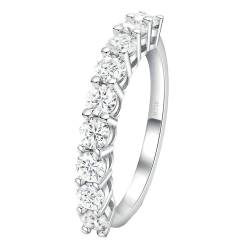 Stfery Ring Weissgold Damen Ring für Damen 0.1ct Rund Diamant Ehering für Frauen von Stfery
