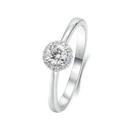 Stfery Ring Weissgold Damen Ring für Damen 0.3ct Rund Moissanit Ehering Damen von Stfery