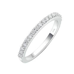 Stfery Ring Weissgold Damen Ringe für Frauen Rund Diamant Ehering für Frauen von Stfery