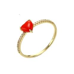 Stfery Ringe für Damen Gold 585 Ring für Frauen Rund Zirkonia Ehering Damen Einzeln von Stfery