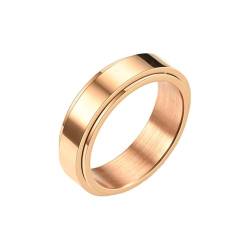 Stfery Titanring Mann, 6mm Ring Roségold Spinner Ring Einfach Poliert Breite 6mm Verlobungsringe Herren von Stfery