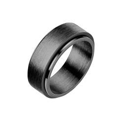 Stfery Titanring Mann, 8mm Ring Schwarz Spinner Ring Simple Brushed Breit 8mm Verlobungsring Mann von Stfery