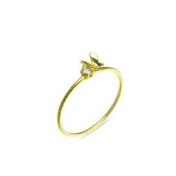 Stfery Trauringe 14 Karat Ring für Frauen Rund Diamant Verlobungsringe Damen von Stfery