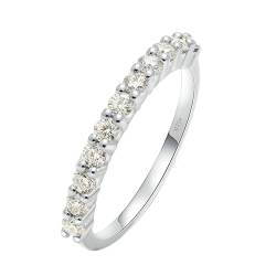 Stfery Weißgold 750 Ring Ringe für Damen 0.03ct Rund Erstellt Diamant Ehering Damen von Stfery
