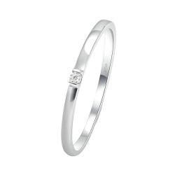 Stfery Weißgold 750 Ring Verlobungsring Ringe für Frauen 0.015ct Rund Erstellt Diamant Ring Damen Verlobung von Stfery