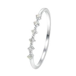 Stfery Weißgold 750 Ring Verlobungsring Ringe für Frauen 0.045ct Rund Erstellt Diamant Ringe Damen Nickelfrei von Stfery