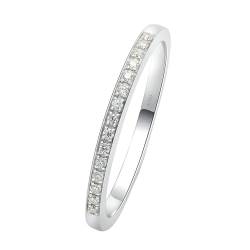 Stfery Weißgold 750 Ring Verlobungsring Ringe für Frauen 0.07ct Rund Erstellt Diamant Ringe Damen Nickelfrei von Stfery