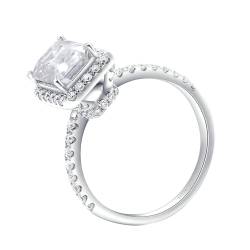 Stfery Weißgold Ring 585 Ehering Ring für Damen 3ct Rechteckig Moissanit Ringe Verlobung Damen von Stfery