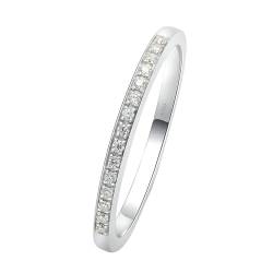 Stfery Weißgold Ring Damen 750 Ringe für Damen 0.07ct Rund Diamant Ehering Damen von Stfery