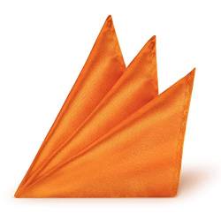 StickandShine Einstecktuch Orange einfarbig uni aus Polyester Ränder genäht 22 x 22 cm von StickandShine
