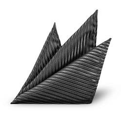 StickandShine Einstecktuch gestreift Schwarz aus Polyester Ränder genäht 22 x 22 cm von StickandShine