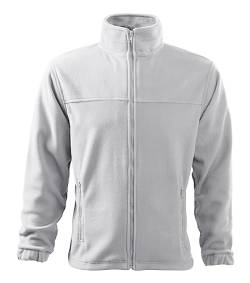 Stickerworld24 Jacket 501 Fleece Herren Jacke Herren Sweatjacke Fleecejacke Herren-Jacken Übergangsjacke Farbe Weiss, Größe L von Stickerworld24