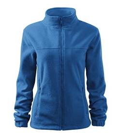 Stickerworld24 Jacket 504 Fleece Damen Fleecejacke Damen Lang Leichte Jacke Übergangsjacke Frühling Herbst Farbe Azureblau, Größe 2XL von Stickerworld24