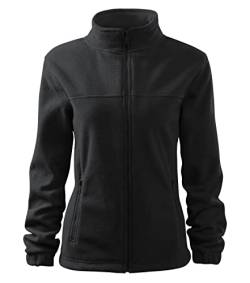 Stickerworld24 Jacket 504 Fleece Damen Fleecejacke Damen Lang Leichte Jacke Übergangsjacke Frühling Herbst Farbe Ebony grau, Größe L von Stickerworld24