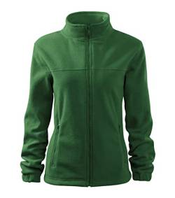 Stickerworld24 Jacket 504 Fleece Damen Fleecejacke Damen Lang Leichte Jacke Übergangsjacke Frühling Herbst Farbe Flaschengrün, Größe 2XL von Stickerworld24