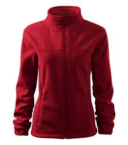 Stickerworld24 Jacket 504 Fleece Damen Fleecejacke Damen Lang Leichte Jacke Übergangsjacke Frühling Herbst Farbe Marlbororot, Größe 2XL von Stickerworld24