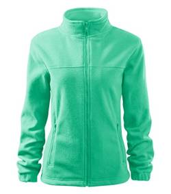 Stickerworld24 Jacket 504 Fleece Damen Fleecejacke Damen Lang Leichte Jacke Übergangsjacke Frühling Herbst Farbe Minze, Größe 2XL von Stickerworld24