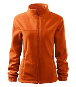 Stickerworld24 Jacket 504 Fleece Damen Fleecejacke Damen Lang Leichte Jacke Übergangsjacke Frühling Herbst Farbe Orange, Größe L von Stickerworld24