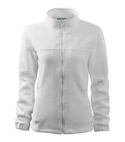 Stickerworld24 Jacket 504 Fleece Damen Fleecejacke Damen Lang Leichte Jacke Übergangsjacke Frühling Herbst Farbe Weiss, Größe 2XL von Stickerworld24