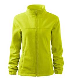 Stickerworld24 Jacket 504 Fleece Damen Fleecejacke Damen Lang Leichte Jacke Übergangsjacke Frühling Herbst Farbe Zitronengrün, Größe XL von Stickerworld24