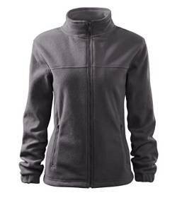 Stickerworld24 Jacket 504 Fleece Damen Fleecejacke Damen Lang Leichte Jacke Übergangsjacke Frühling Herbst Farbe stahlgrau, Größe XL von Stickerworld24