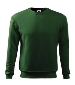 Stickerworld24 Sweatshirt für Herren und Kinder - ESSENTIAL406 - Pullover Sweater ohne Kapuze Farbe Flaschengrün, Größe XL von Stickerworld24
