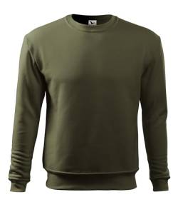 Stickerworld24 Sweatshirt für Herren und Kinder - ESSENTIAL406 - Pullover Sweater ohne Kapuze Farbe Military, Größe 3XL von Stickerworld24