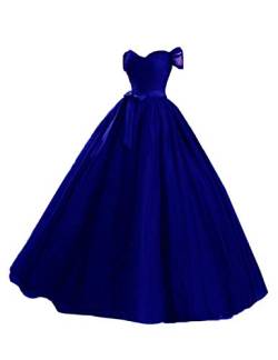 Stillluxury Damen-Abendkleid aus Tüll, schulterfrei, lang, königsblau, 50 Plus von Stillluxury